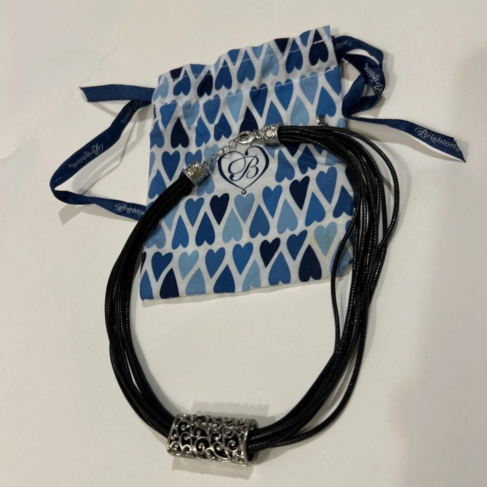 Brighton Black and Silver Multi-Strand Necklace with dust bag